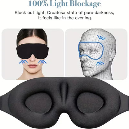 Super Soft 3D Sleeping Mask - Soft and Comfortable Eye Mask, Suitable for Both Men and Women for Travel and Home Use