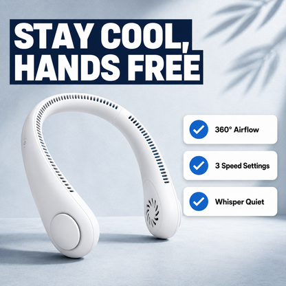 Vaneless Neck Hanging Fan – USB Rechargeable Hands-Free Portable Cooling Fan