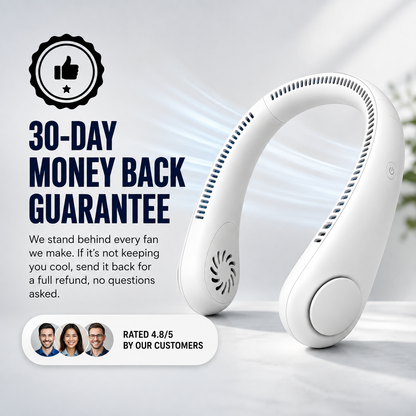 Vaneless Neck Hanging Fan – USB Rechargeable Hands-Free Portable Cooling Fan